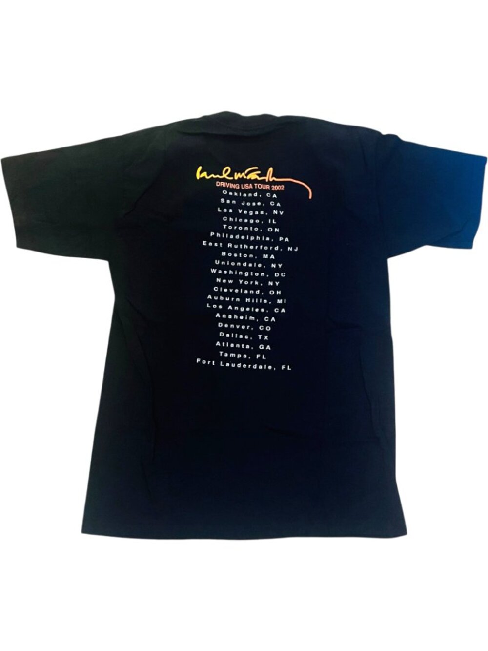 PAUL McCARTNEY CONCERT SHIRT Driving USA Tour Cities Dates 2002 Beatles - Large - Picture 4 of 4